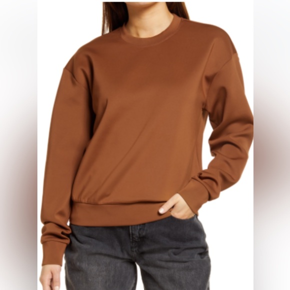 NWT Good American Scuba Crepe Boyfriend Sweatshirt size 0 (XS) - Picture 1 of 2